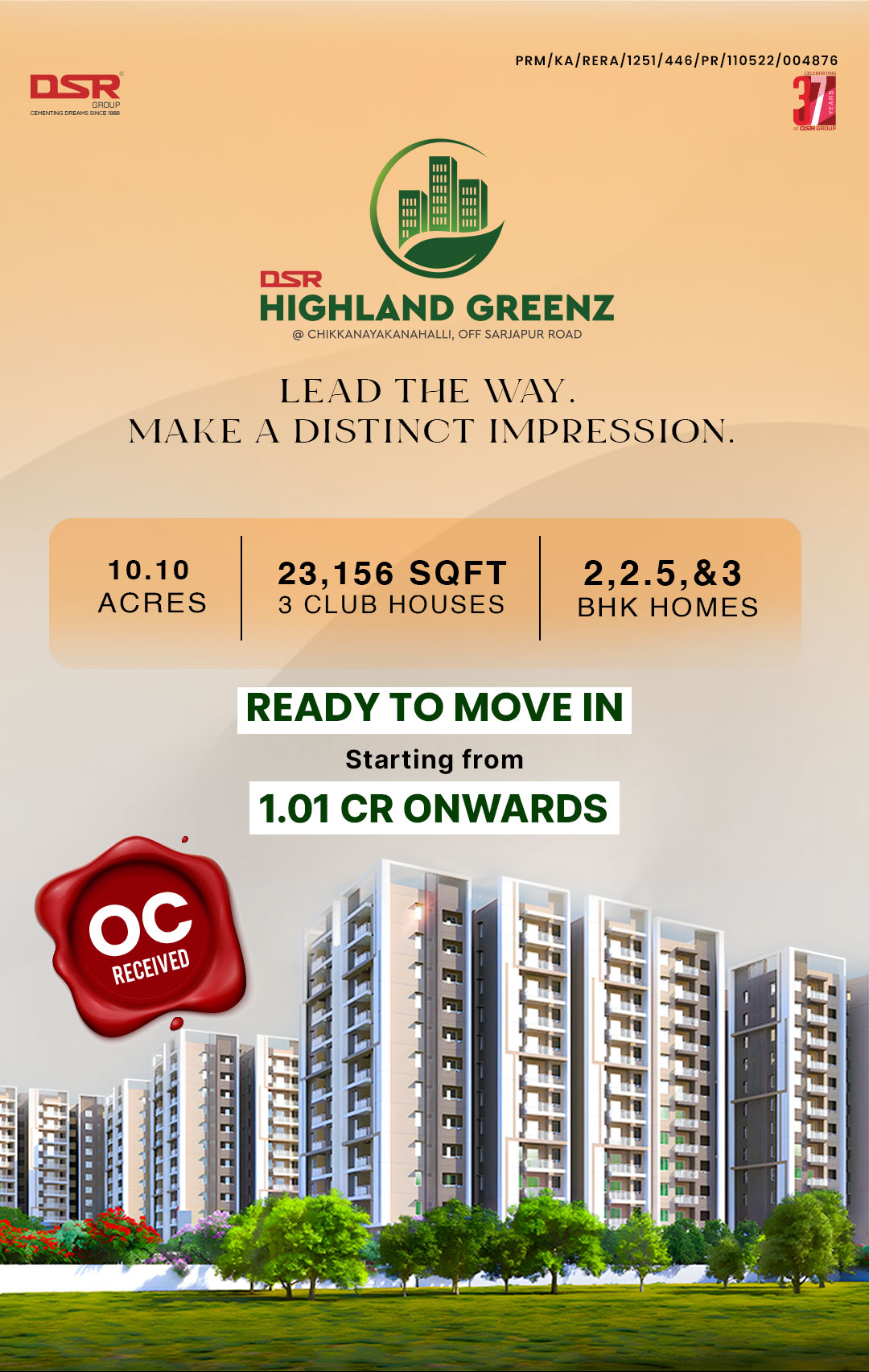 DSR Highland Greenz – Ready to Move Luxury Apartments in Doddakannelli, Bengaluru
