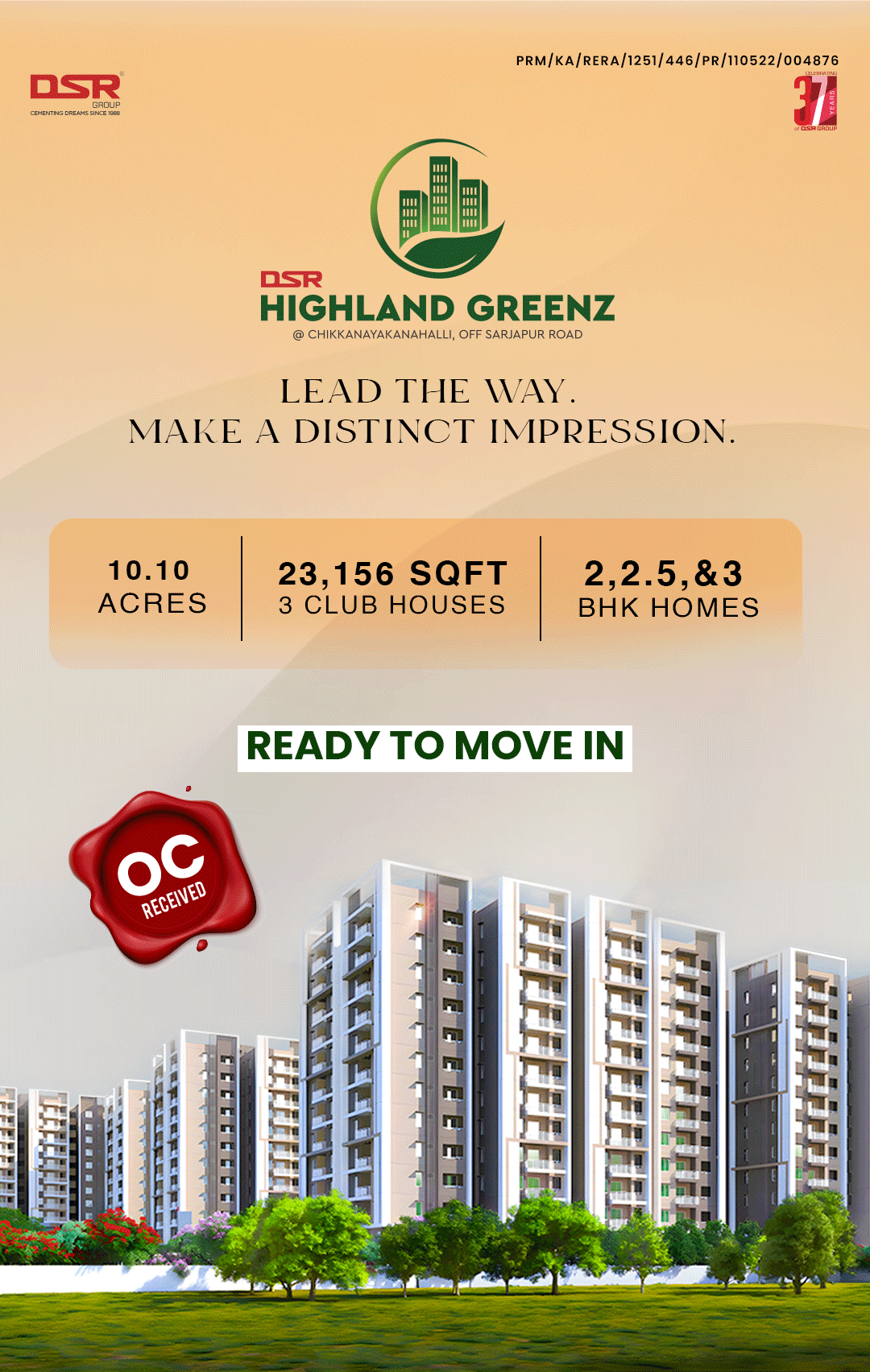DSR Highland Greenz – Ready to Move Luxury Apartments in Doddakannelli, Bengaluru